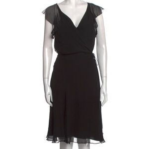 Diane von Furstenberg Black chiffon wrap dress. Size 10.
